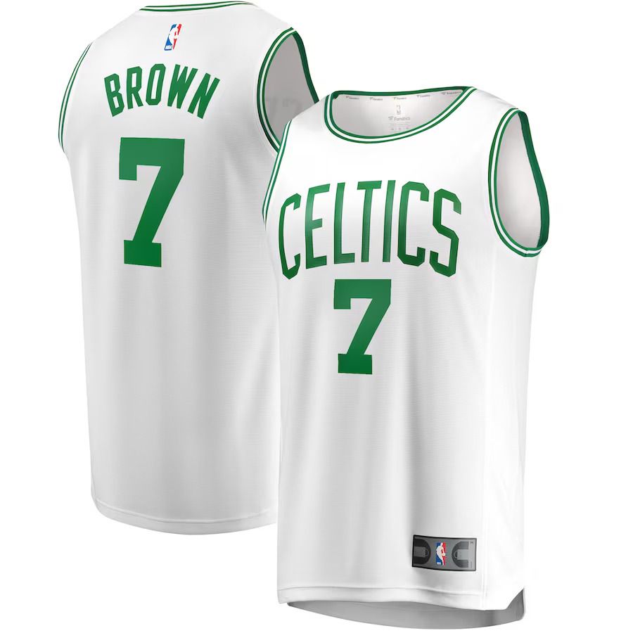 Men Boston Celtics #7 Jaylen Brown Fanatics Branded White Fast Break Replica NBA Jersey
